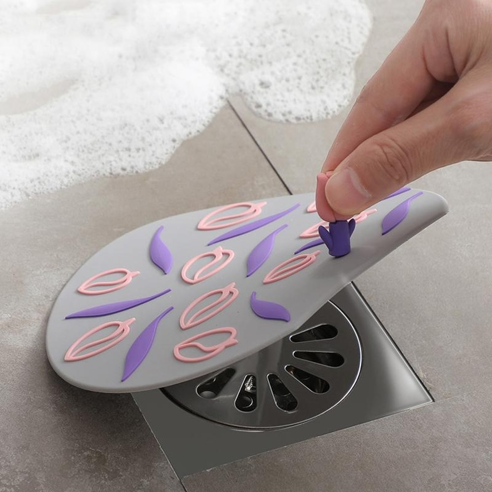 Universal Silicone Sink Drain Cover Hair Catcher Odor Seal Floor Drain Protector 4