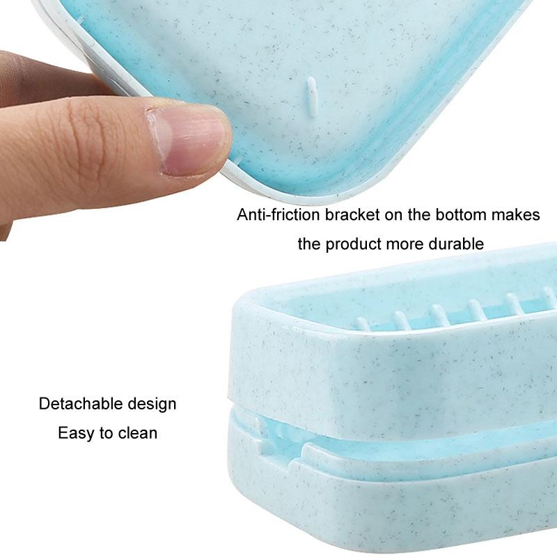 Dual Layer Self Draining Soap Holder Bathroom Soap Dish Box 2