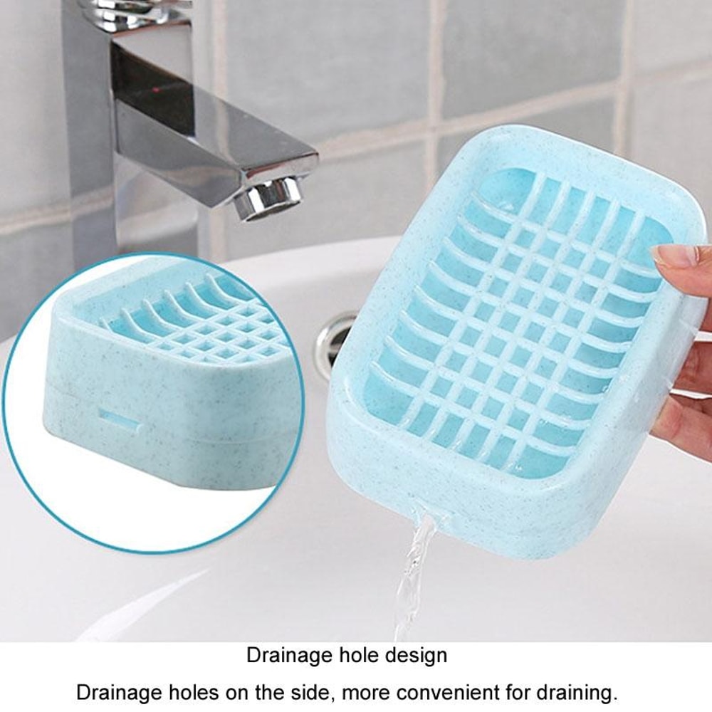 Dual Layer Self Draining Soap Holder Bathroom Soap Dish Box 5