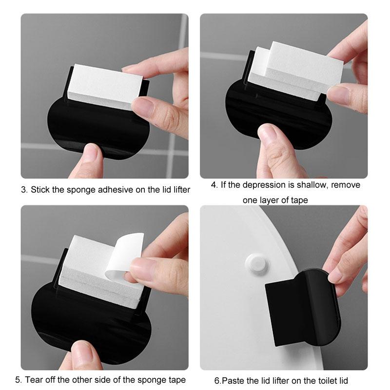 Hygienic Toilet Lid Lifter Handle No Touch Bathroom Seat Opener Kit 7