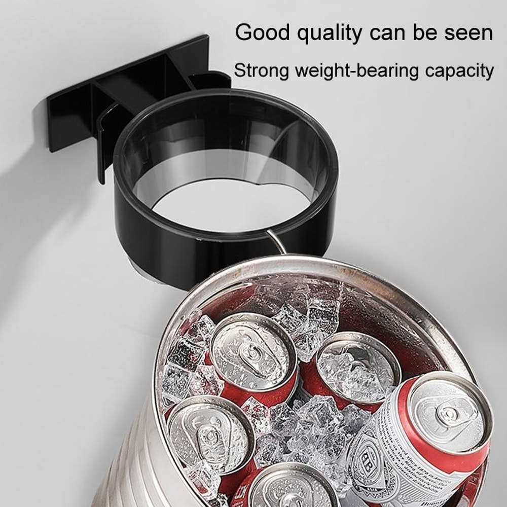 Wall Mounted Hair Dryer Holder No Drill Bathroom Organizer Shelf With Cable Storage 8