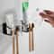 Wall Mounted Stainless Steel Toothbrush Holder With No Drill Install Bathroom Organizer Rack 1