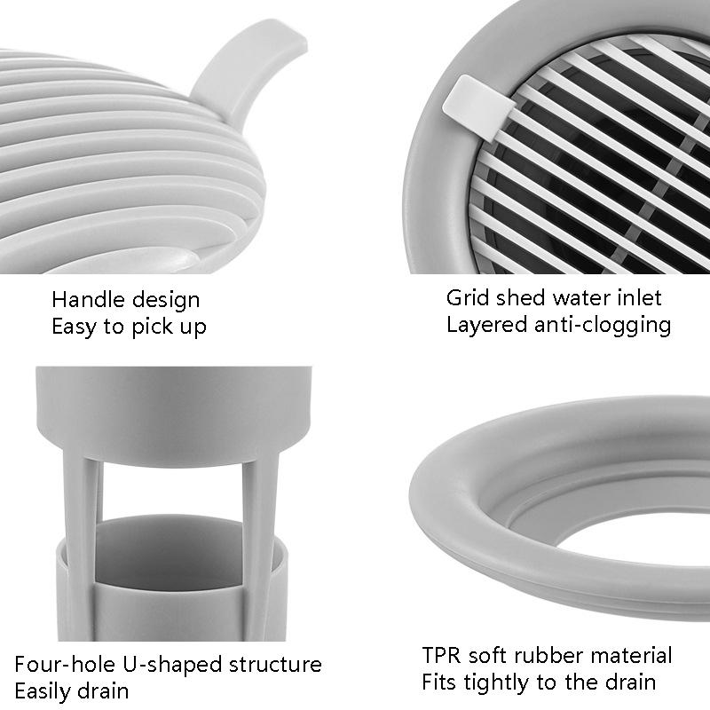 Odor Proof One Way Floor Drain Cover With Anti Clog Filter For Bathroom Balcony 8