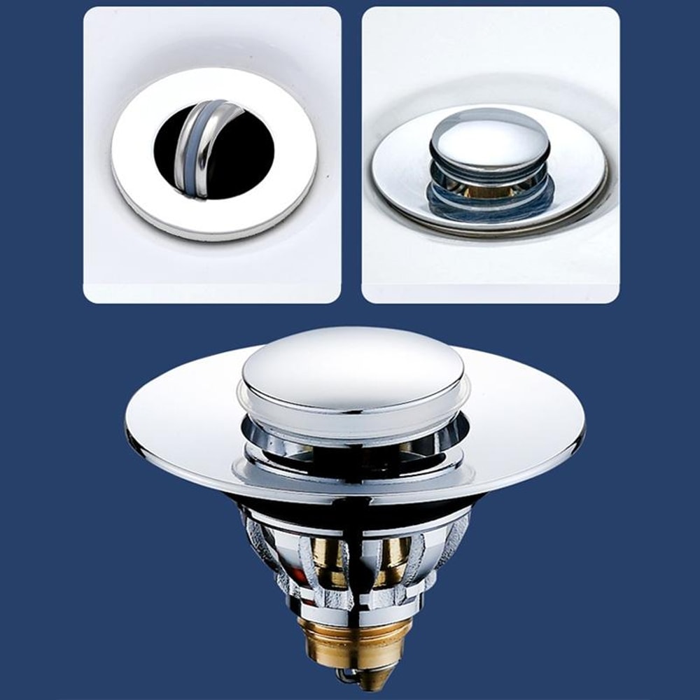 Premium push type basin plug Copper Core Pop Up Sink Drain Stopper for Bathroom Wash Basins