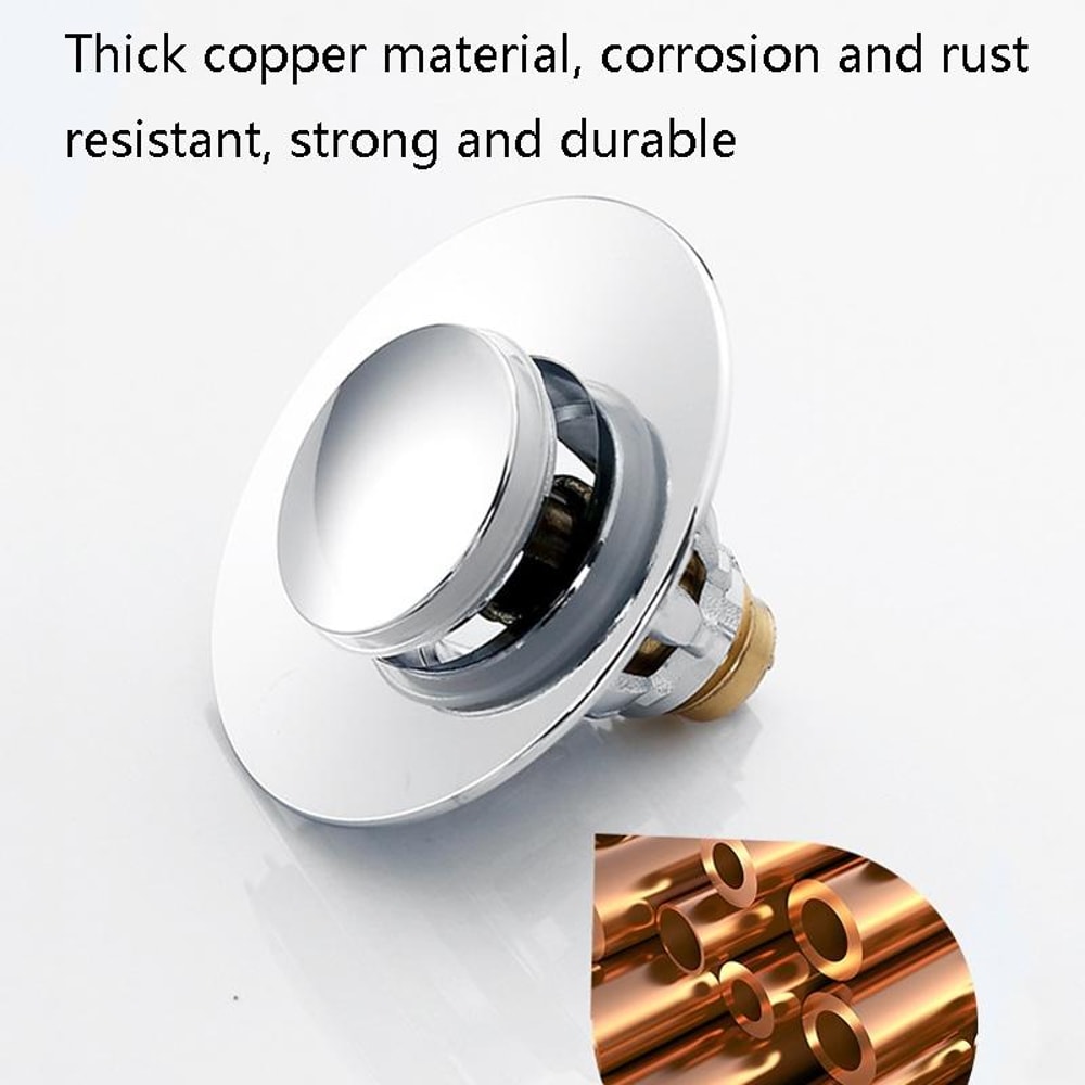 Premium push type basin plug Copper Core Pop Up Sink Drain Stopper for Bathroom Wash Basins