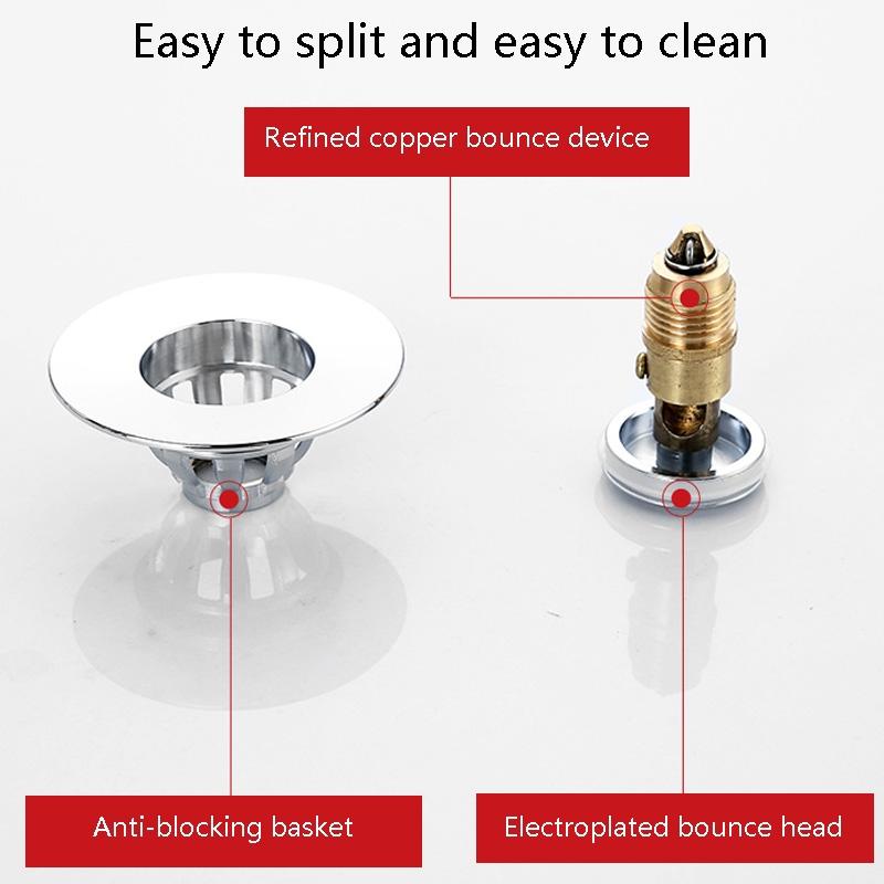 Premium push type basin plug Copper Core Pop Up Sink Drain Stopper for Bathroom Wash Basins