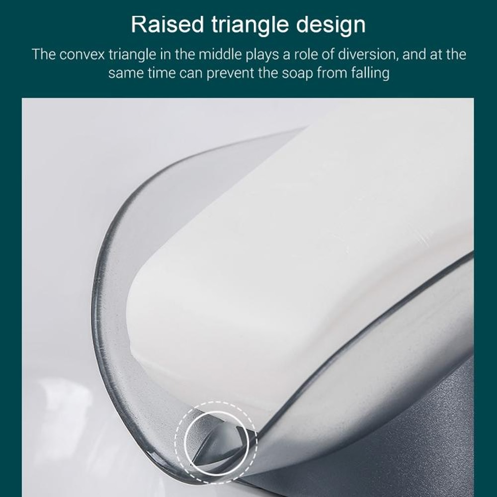 Wall Mounted Soap Holder With Drain Tray No Drill Soap Dish For Shower With Strong Suction 5