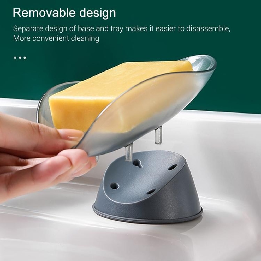 Wall Mounted Soap Holder With Drain Tray No Drill Soap Dish For Shower With Strong Suction 6