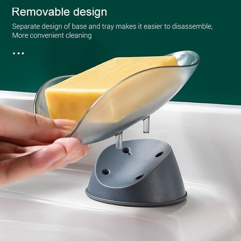 Wall Mounted Soap Holder With Drain Tray No Drill Soap Dish For Shower With Strong Suction 6