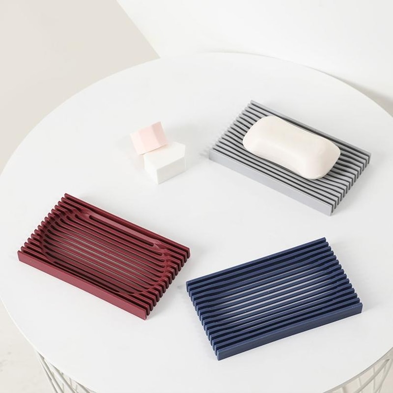 Double Sided Soap Dish With Drain Soft Rubber Non Slip Soap Holder For Bathroom Countertop 0