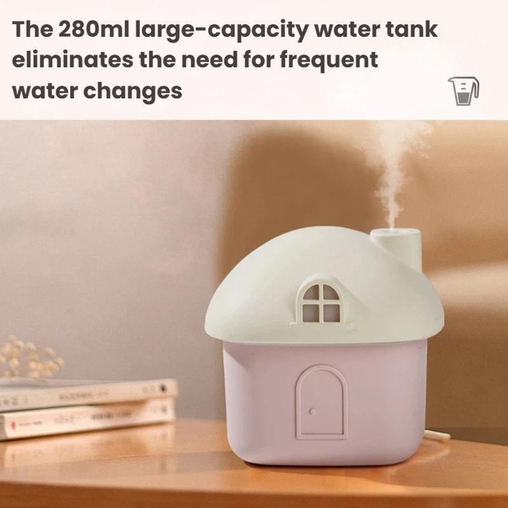Little House Mini Desktop Humidifier USB Quiet Humidifier With Colorful Night Light 6
