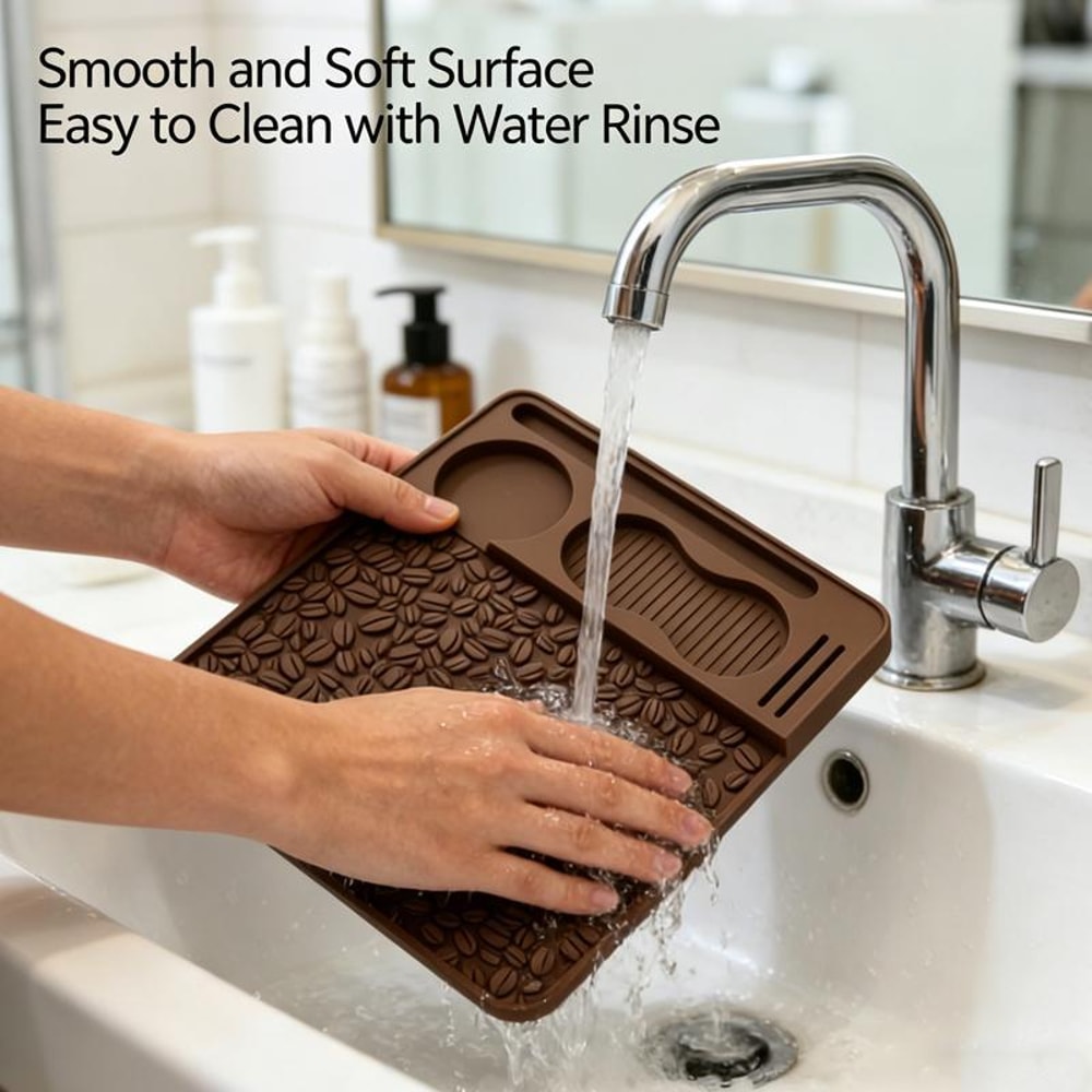 Silicone Espresso Tamping Mat With Organizer Slots Non Slip Coffee Tamper Station For Baristas 3