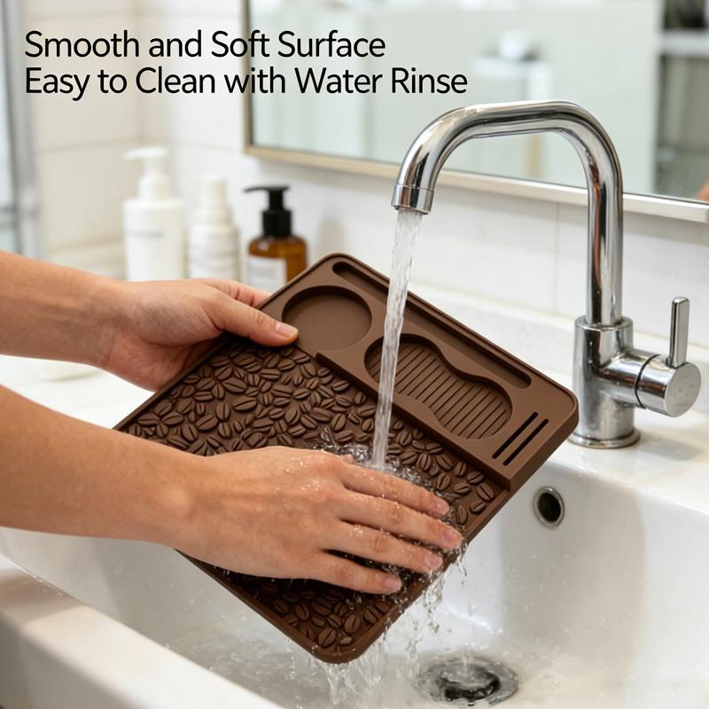 Silicone Espresso Tamping Mat With Organizer Slots Non Slip Coffee Tamper Station For Baristas 3