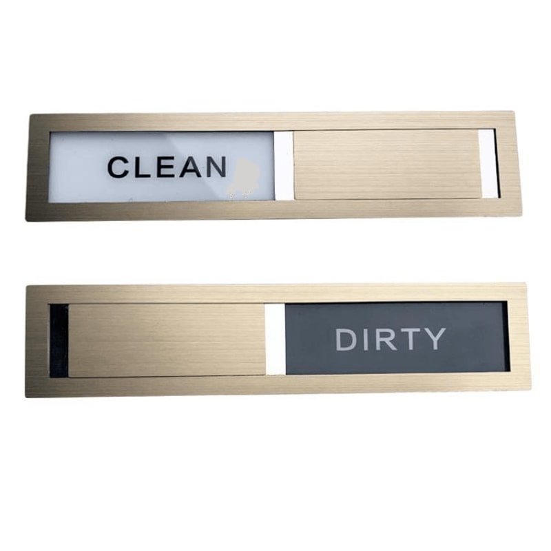Stainless Steel Dishwasher Magnet Clean Dirty Sign With Slide Indicator 8