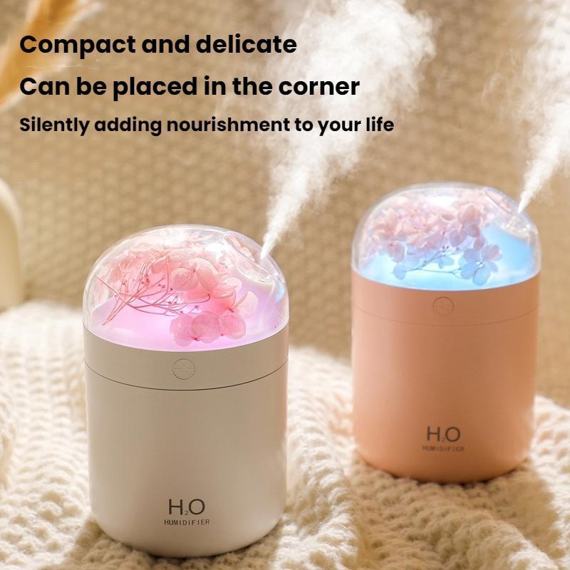 Flower USB Humidifier With LED Light Quiet Desktop Humidifier For Bedroom Office Air Moisturizer 2