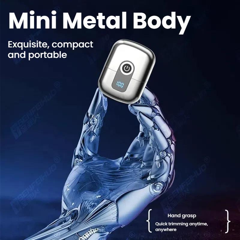 Mini Dual Head Electric Shaver For Men USB C Rechargeable Waterproof Portable Beard Trimmer 3