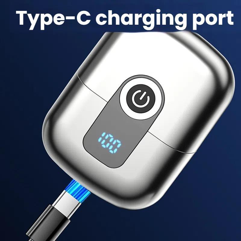 Mini Dual Head Electric Shaver For Men USB C Rechargeable Waterproof Portable Beard Trimmer 8