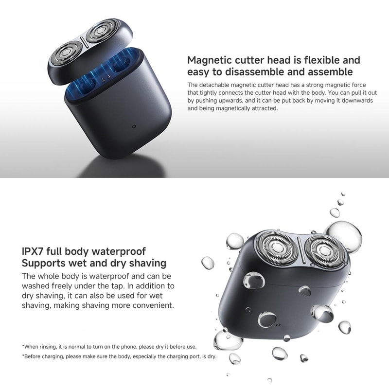 Electric Shaver S200 Portable Waterproof Rechargeable Beard Razor 7