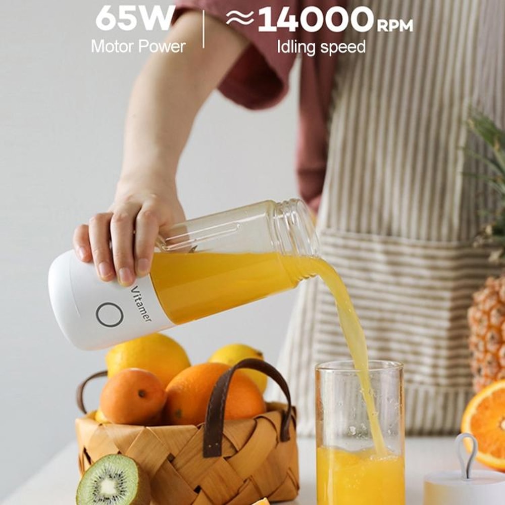 USB Portable Juicer Blender Bottle 350ml Mini Smoothie Maker Rechargeable Fruit Mixer 7