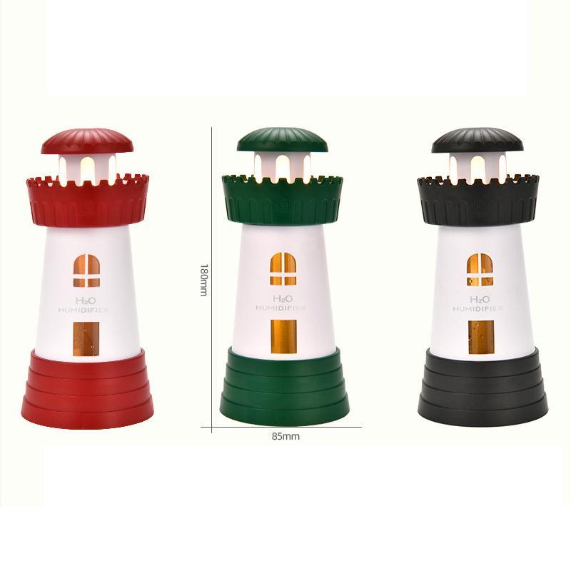 Lighthouse Mini USB Humidifier 290ml Quiet Aroma Diffuser For Home Office 8