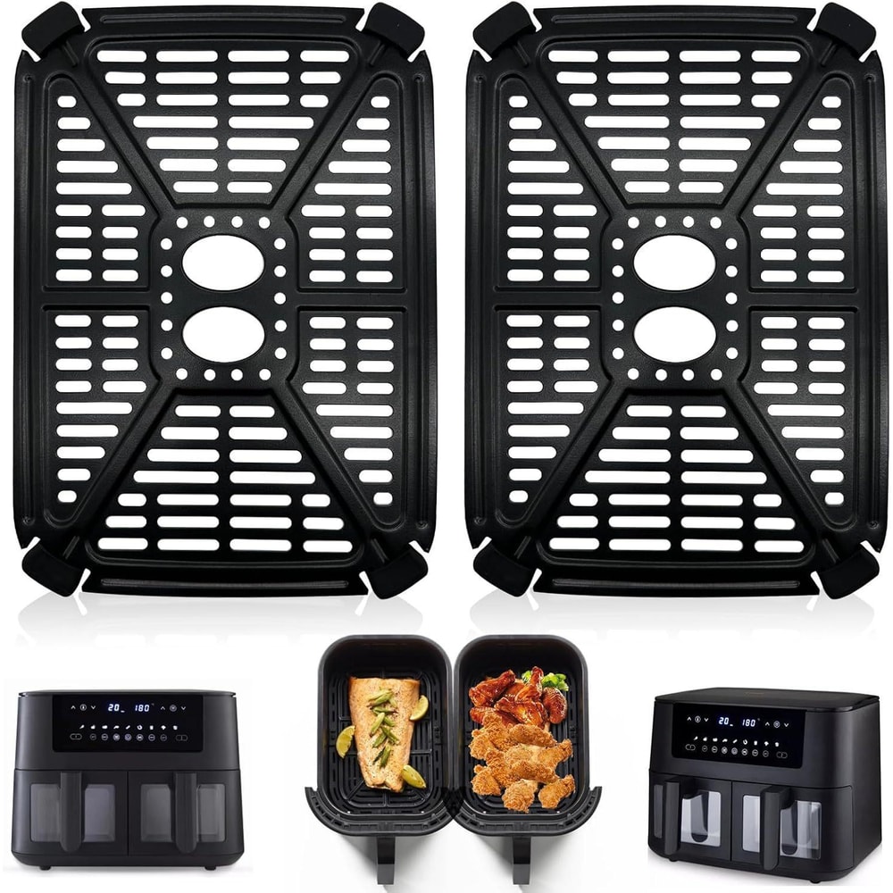 Dual Air Fryer Replacement Crisper Tray Drip Pan Set Nonstick Basket Insert For Holstein 84QT 0