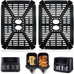 dual air fryer replacement crisper tray & drip pan set nonstick basket insert for holstein 8.4qt