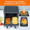 Dual Air Fryer Replacement Crisper Tray Drip Pan Set Nonstick Basket Insert For Holstein 84QT 1