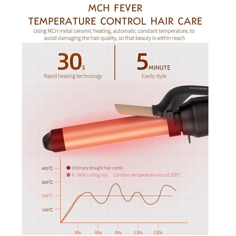Automatic Hair Curler With Rapid Heating 5 Temperature Settings For Effortless Salon Waves 4