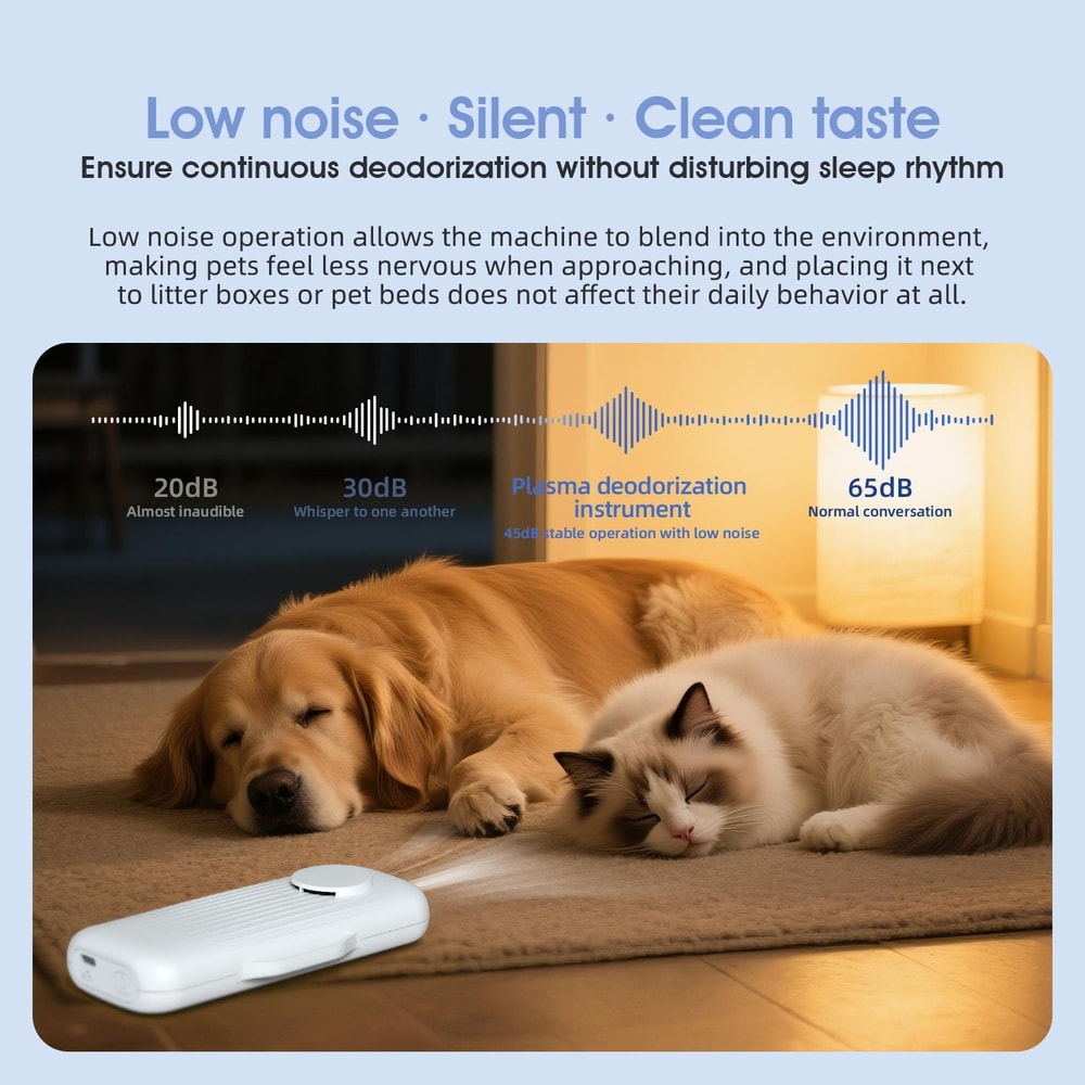 Portable Pet Deodorizer Air Purifier With Plasma Technology Rechargeable Odor Eliminator 8