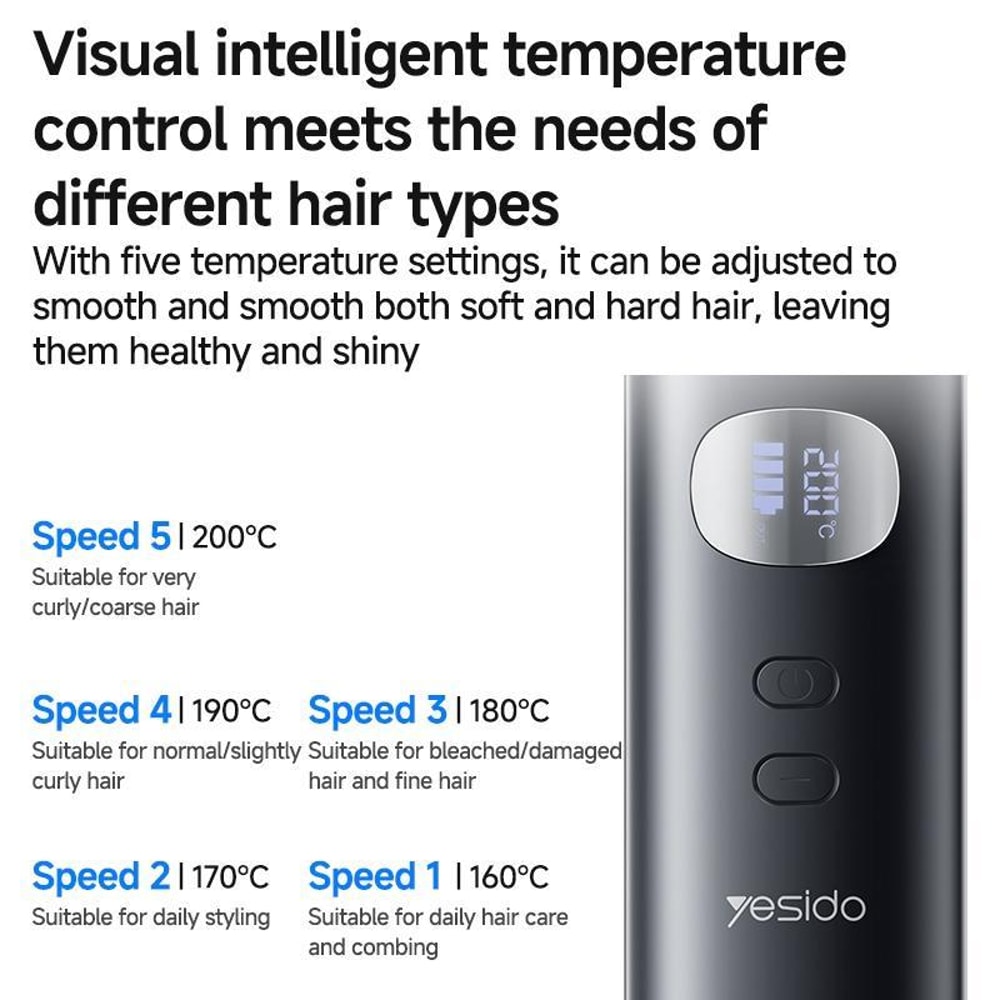 Cordless Hair Straightener Curler With Smart Heat Control Portable Travel Styling Tool 7
