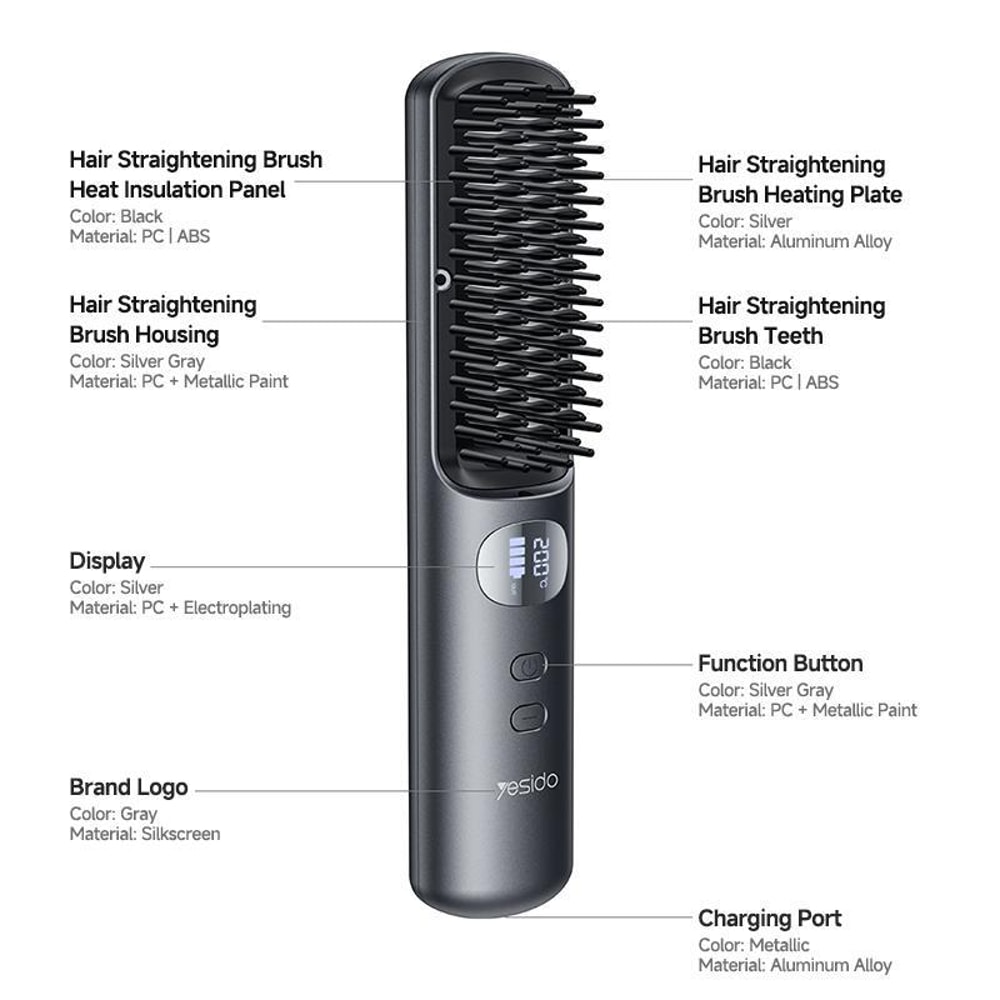 Cordless Hair Straightener Curler With Smart Heat Control Portable Travel Styling Tool 2