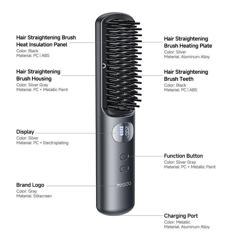 Cordless Hair Straightener Curler With Smart Heat Control Portable Travel Styling Tool 2