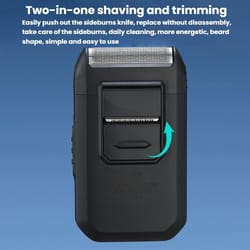 rechargeable electric shaver for men wet dry razor with pop up trimmer & type c charging