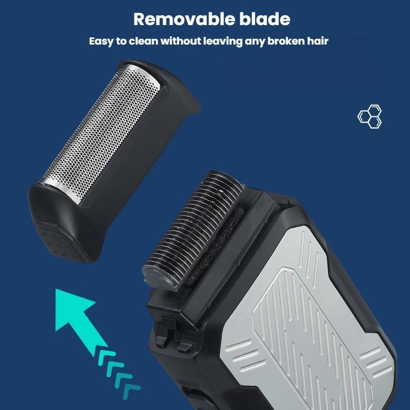 Rechargeable Electric Shaver For Men Wet Dry Razor With Pop Up Trimmer Type C Charging 2