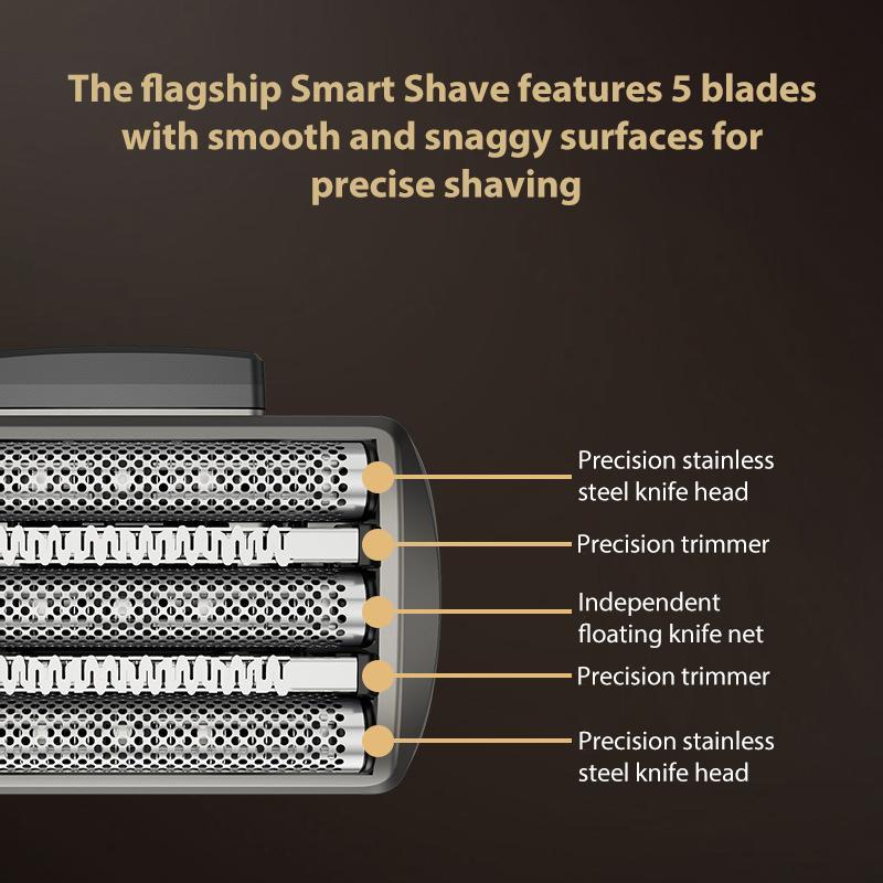 5 Blade Electric Shaver with LED Display Waterproof Rechargeable Grooming Razor