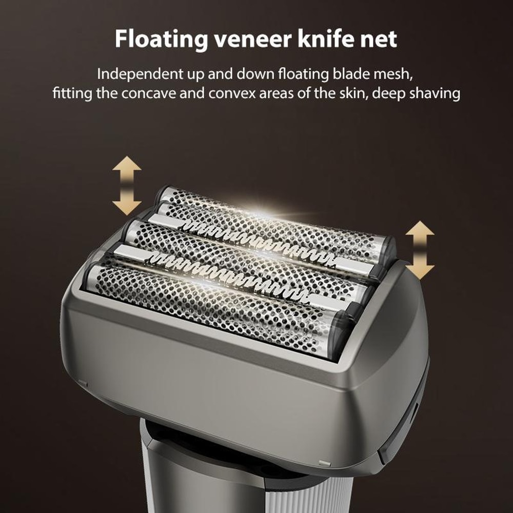 5 Blade Electric Shaver with LED Display Waterproof Rechargeable Grooming Razor