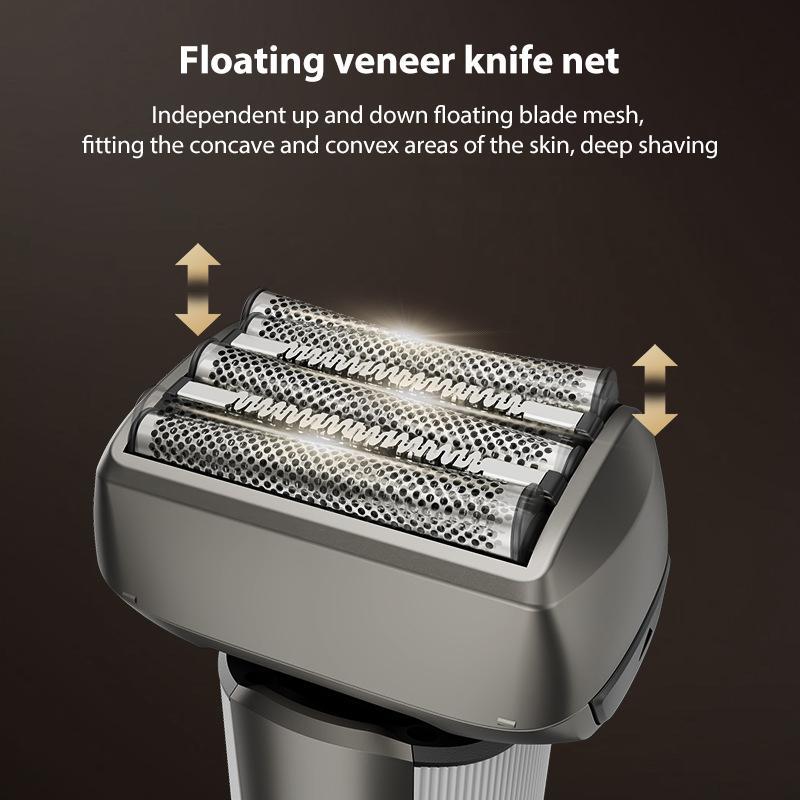 5 Blade Electric Shaver with LED Display Waterproof Rechargeable Grooming Razor