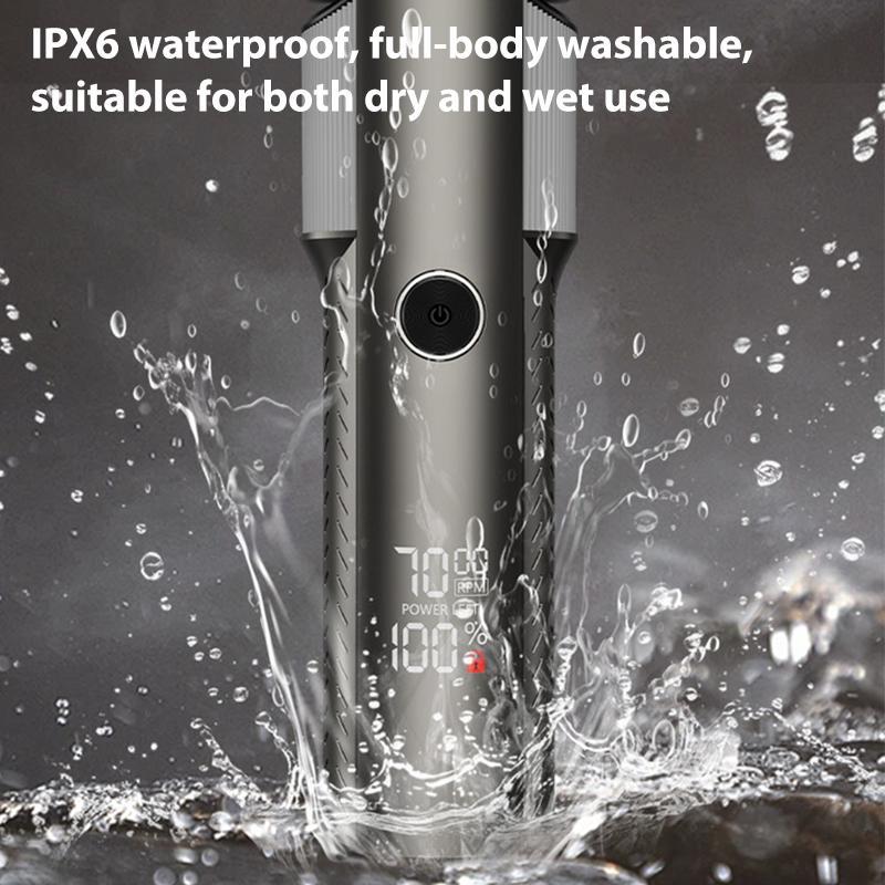 5 Blade Electric Shaver with LED Display Waterproof Rechargeable Grooming Razor