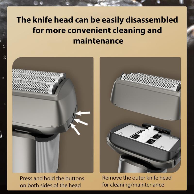 5 Blade Electric Shaver with LED Display Waterproof Rechargeable Grooming Razor