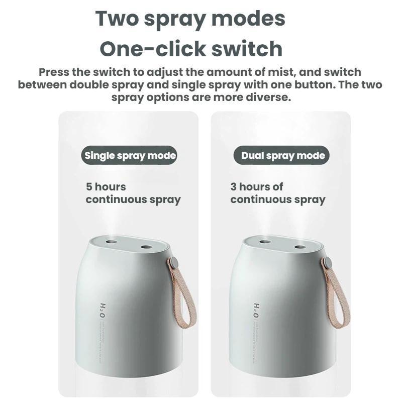 Dual Spray USB Humidifier With Night Light Portable Cool Mist Air Moisturizer 4
