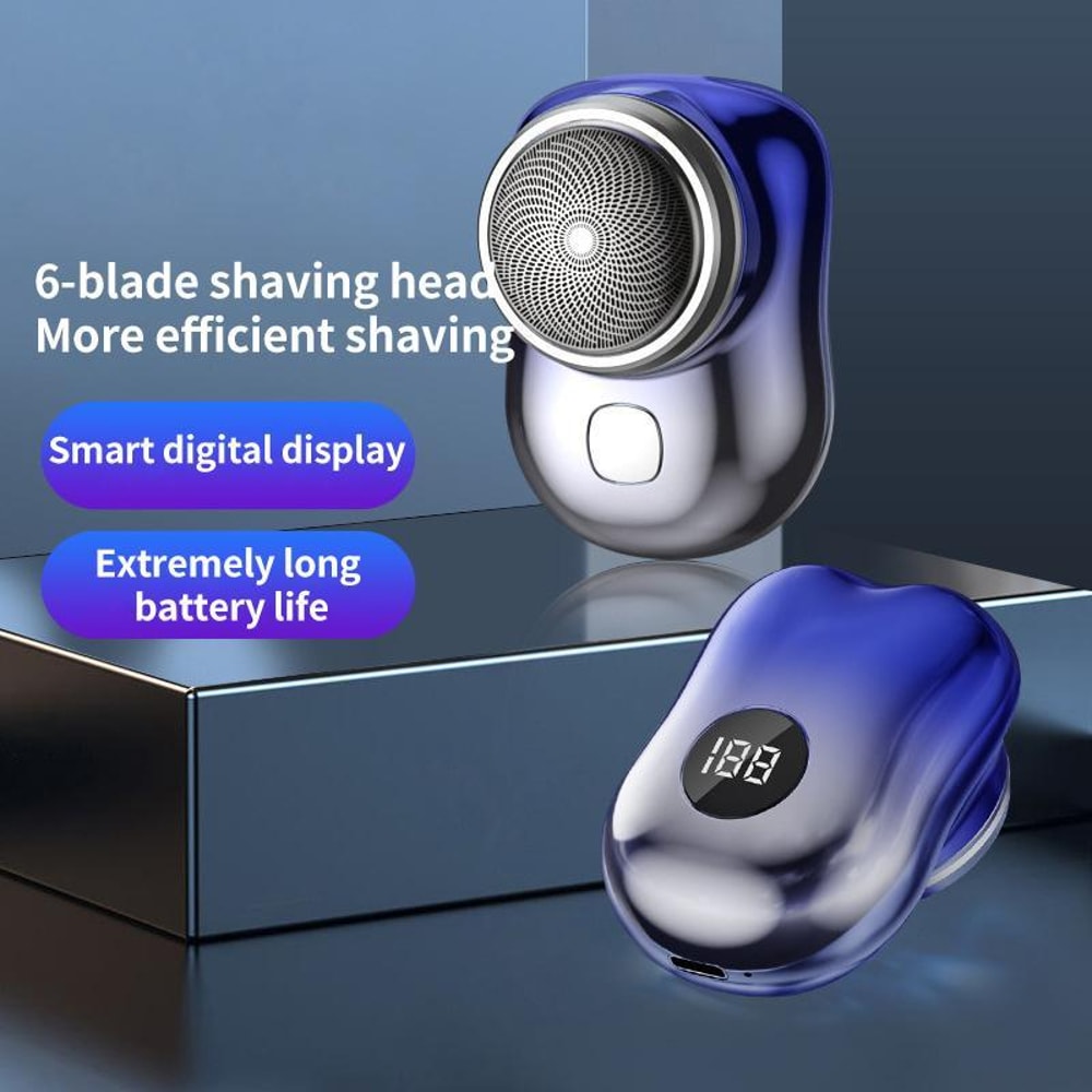 Portable 6 Blade Electric Shaver With LED Display USB C Fast Charge For Travel Grooming 2