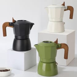 portable espresso maker 100ml moka pot outdoor coffee brewer with dual valve system