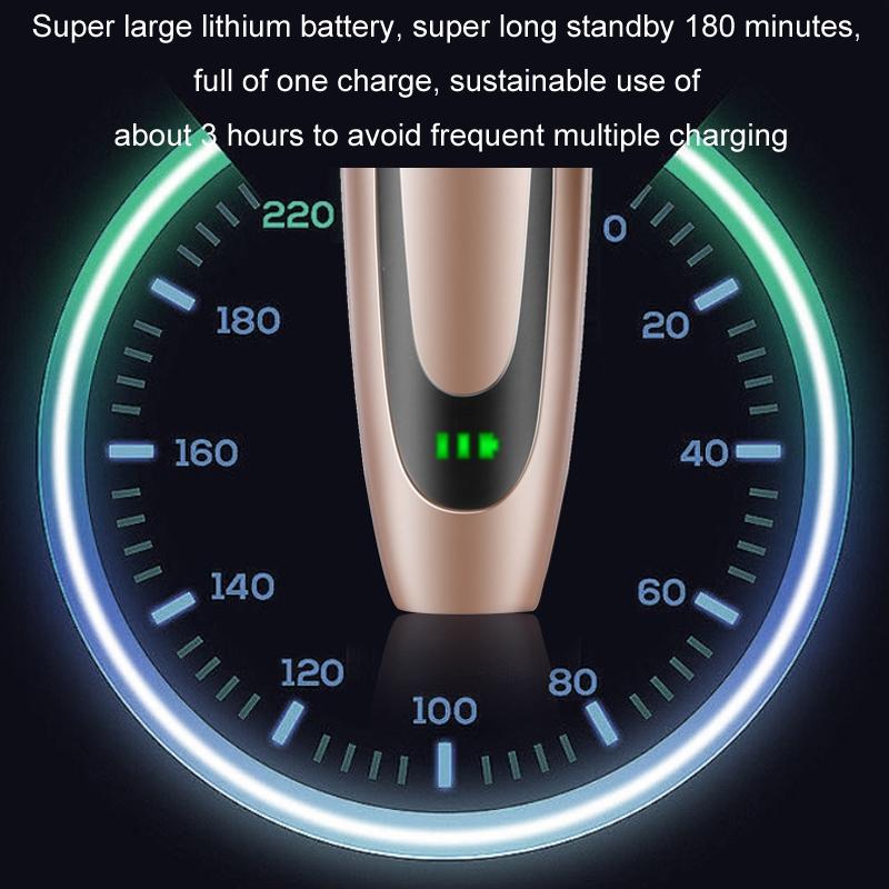 Rechargeable Hair Clipper With Digital Display Quiet Ceramic Blade Grooming Trimmer 1