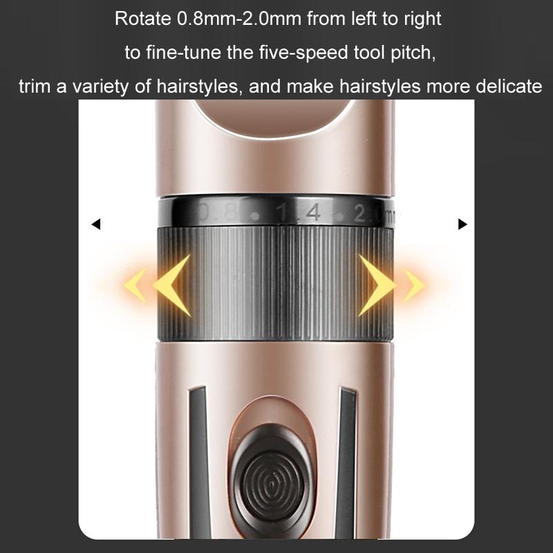 Rechargeable Hair Clipper With Digital Display Quiet Ceramic Blade Grooming Trimmer 7
