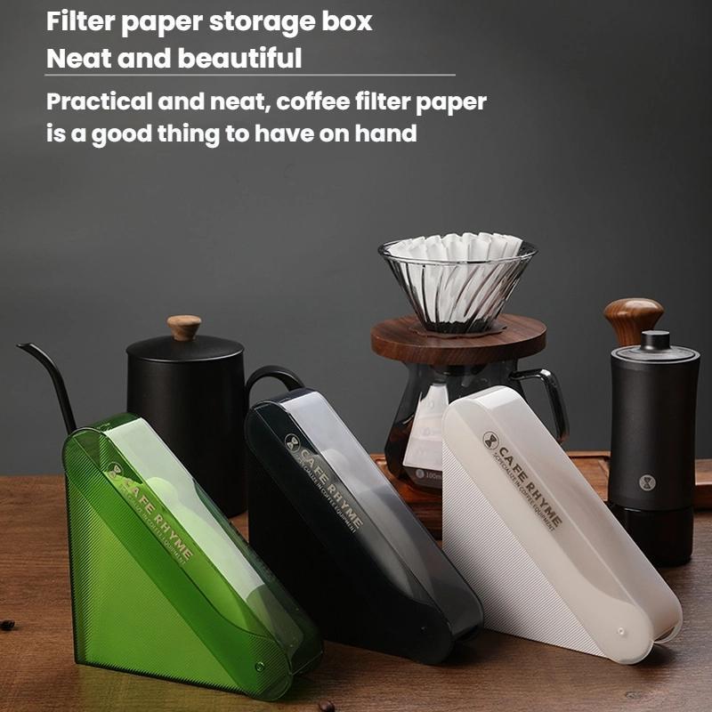 Rotating Acrylic Coffee Filter Holder Box With Lid Large Capacity Coffee Filter Storage Container 2
