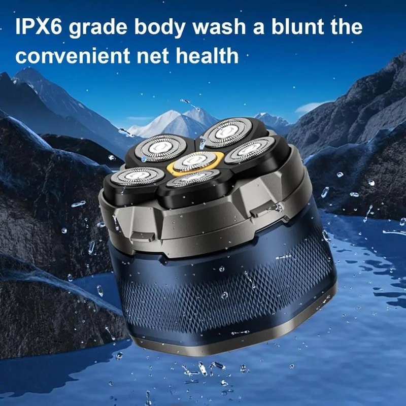 6 Blade Electric Shaver With Magnetic Head USB Rechargeable Waterproof Razor For Men 4