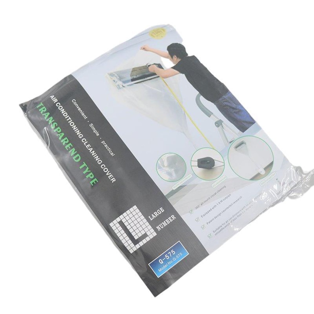 360 Transparent AC Cleaning Cover Kit With Drain Hose For Mess Free Air Conditioner Maintenance 6
