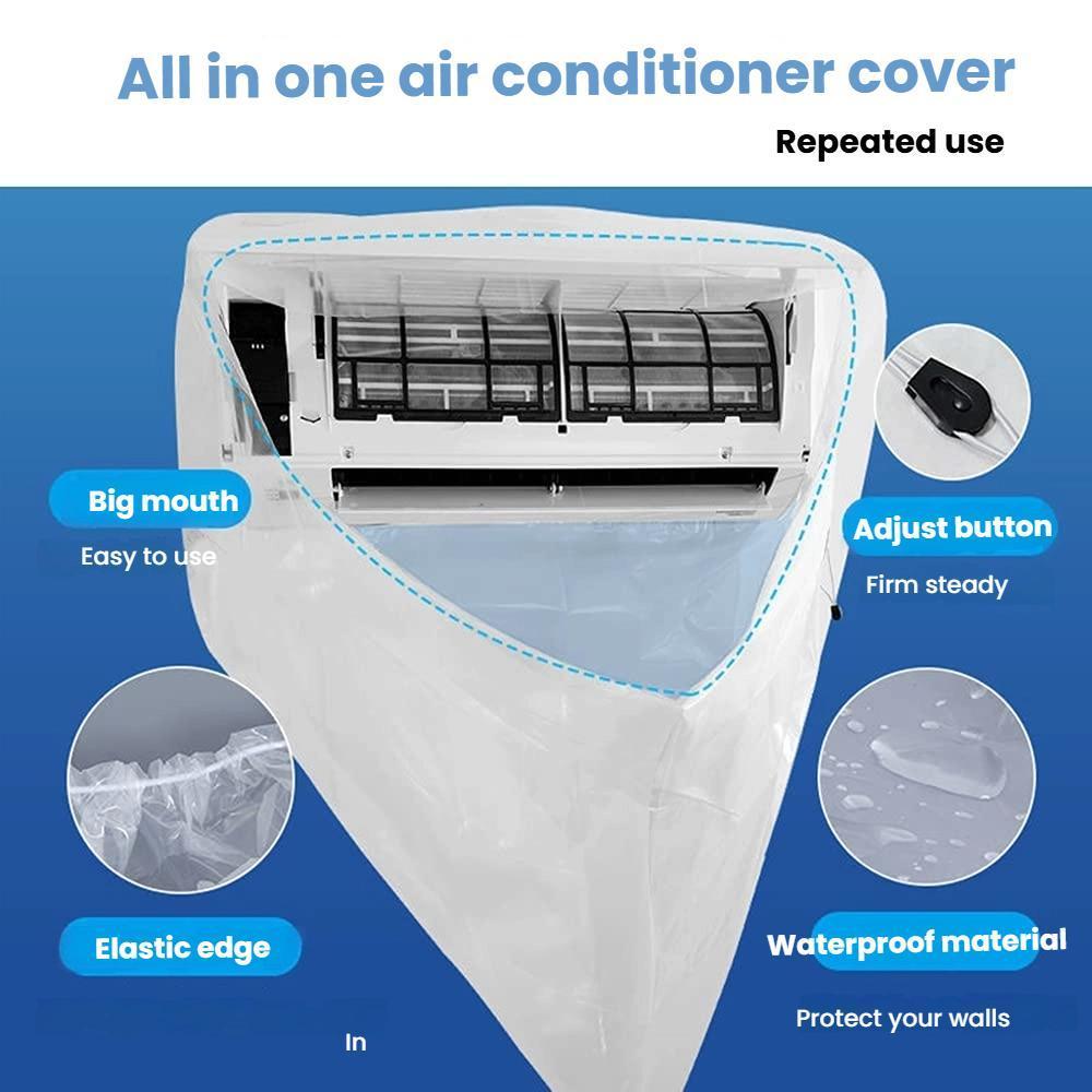 360 Transparent AC Cleaning Cover Kit With Drain Hose For Mess Free Air Conditioner Maintenance 5