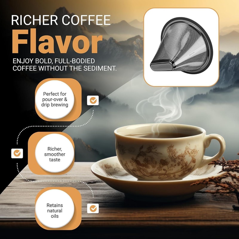 Premium Reusable Stainless Steel Moccamaster Coffee Filter Eco Flavor Boost 3