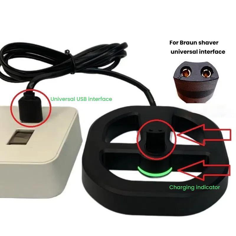 Universal USB Charging Base Replacement Charger For Braun Series Shavers 5